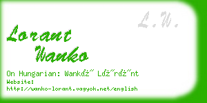 lorant wanko business card